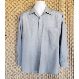 Men's Dress Shirt Long Sleeve Button Down Wrinkle Free Stretch Shirt Blue L